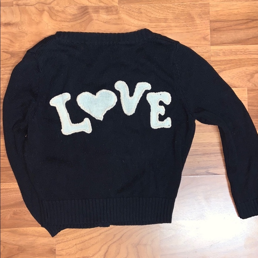 Vintage Betsey Johnson Love Cardigan Intarsia